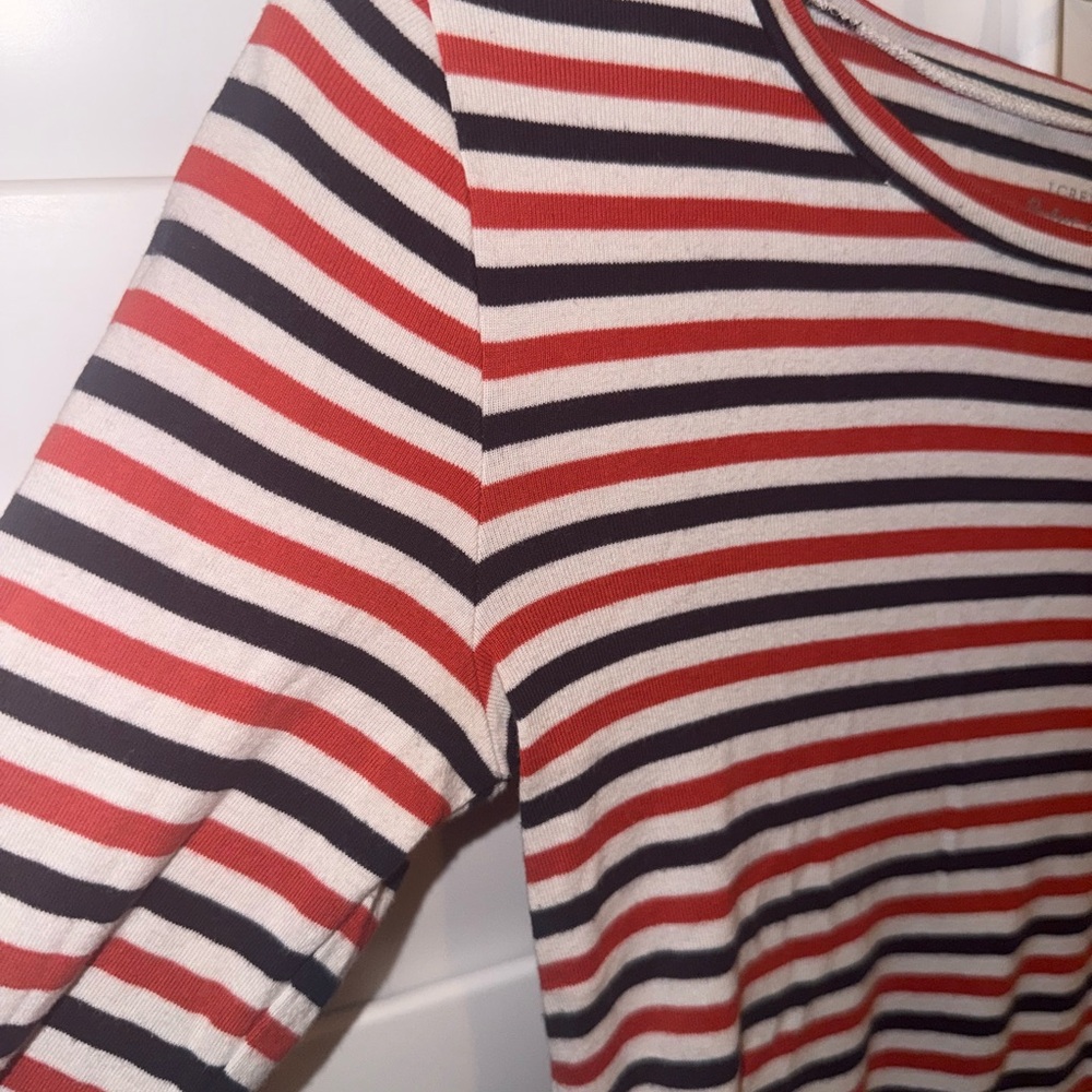 Vintage J. Crew Multicolor Striped Long Sleeve Tee - Picture 2 of 4